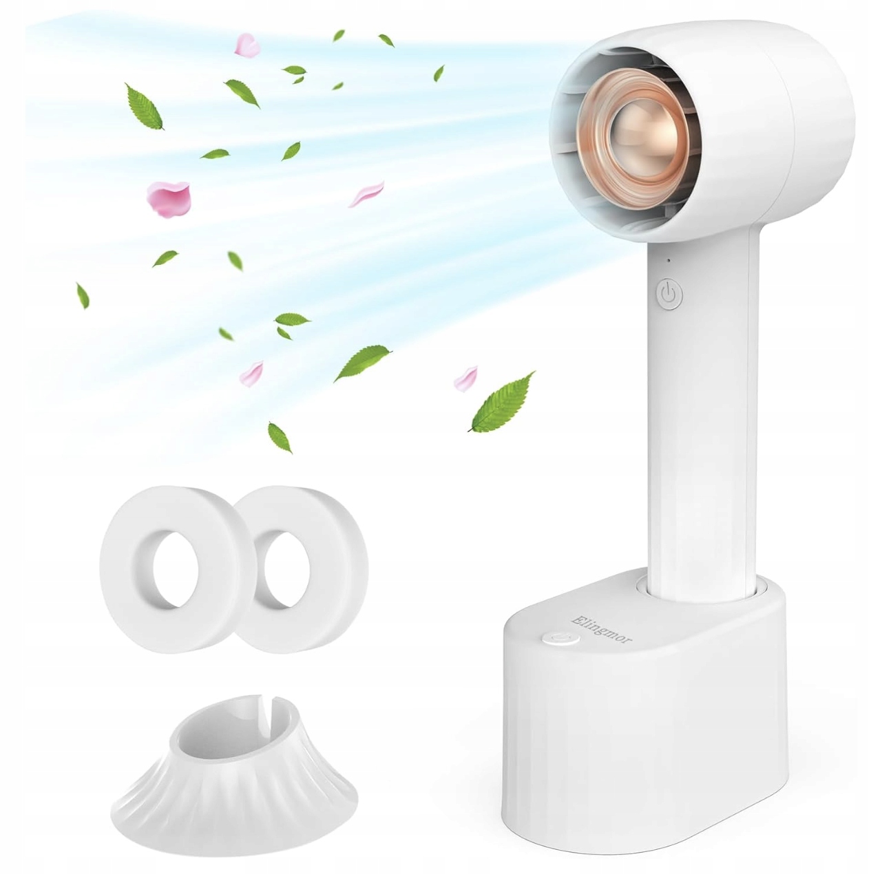 Przenośny mini wentylator Elingmor Kabel USb typu C - biały