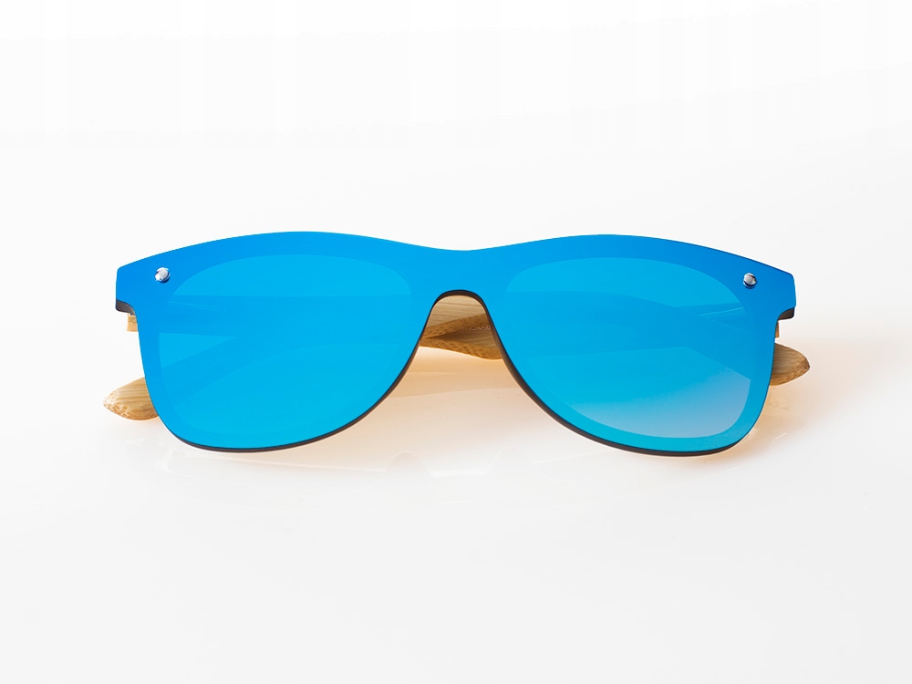 OKULARY DREWNIANE POLARYZACYJNE LUSTRZANKI ETUI Fason nerdy