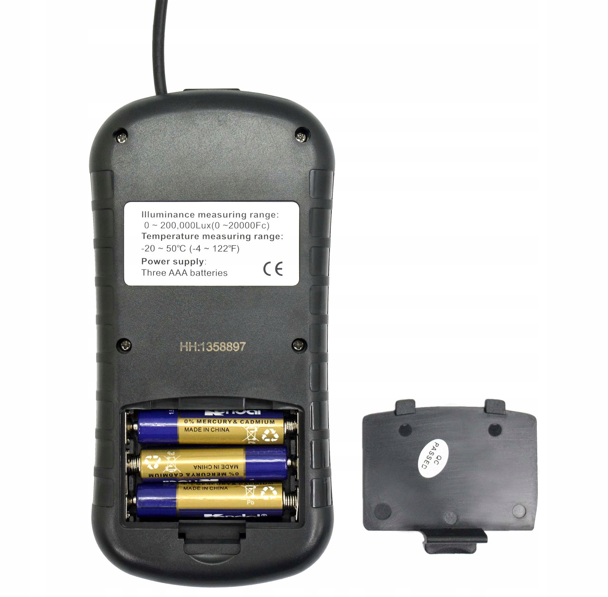 LUKSOMIERZ ŚWIATŁOMIERZ CYFROWY MIERNIK NATĘŻENIA ŚWIATŁA Z SONDĄ BLUETOOTH Zakres pomiaru natężenia światła 0.1-200000 lx