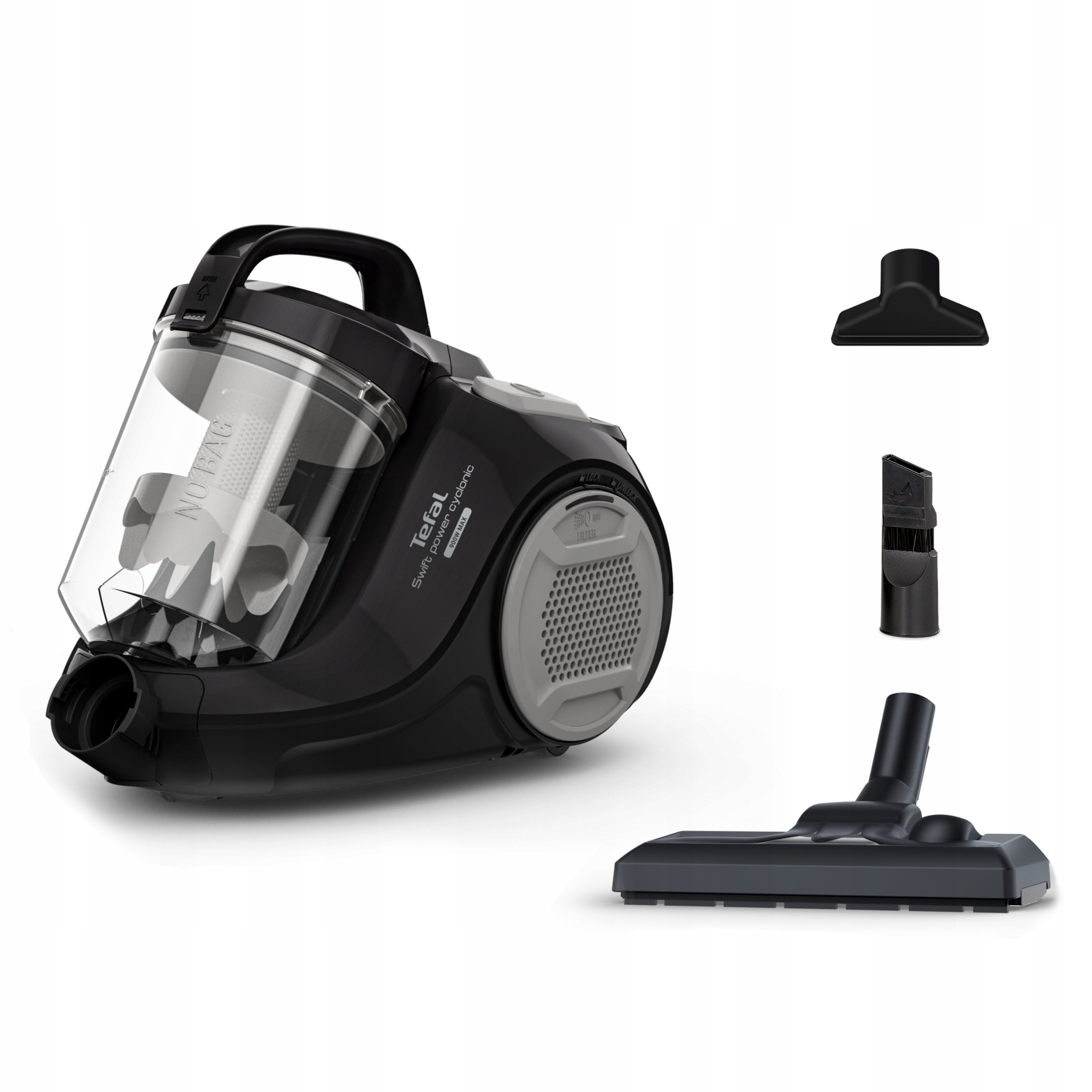 Odkurzacz bezworkowy Tefal Power Cyclon TW2925 mocny czarny Epa cichy