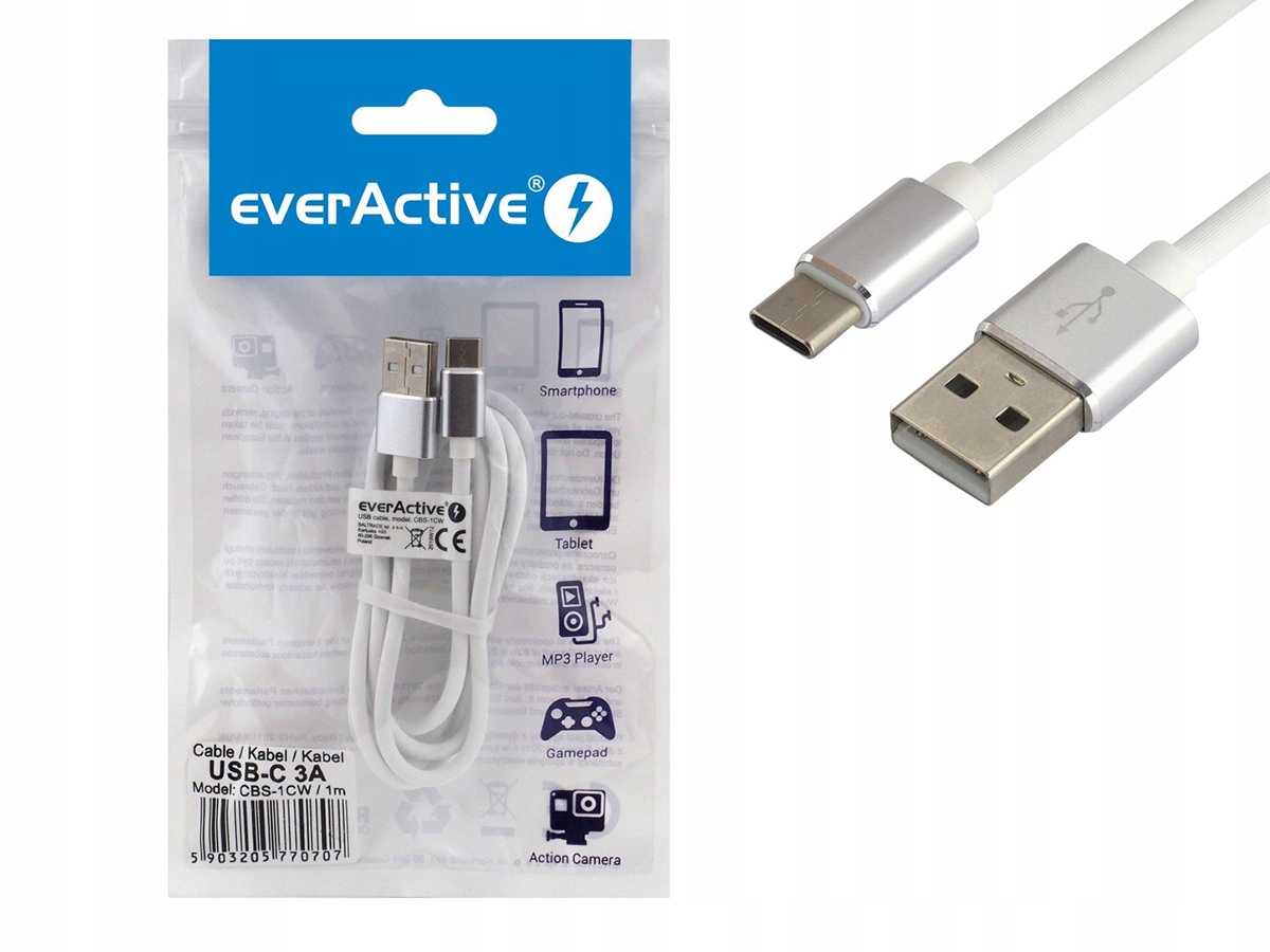 Kábel Usb-c 1,0 m CBS-1CW 3,0A