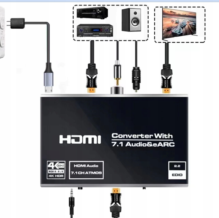 Konwerter ekstraktor ARC eARC do HDMI audio 7.1 Kod producenta MAJI3121210603