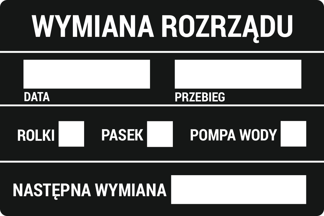 NAKLEJKI SERWISOWE 90szt WYMIANA ROZRZĄDU 9 x 6 cm