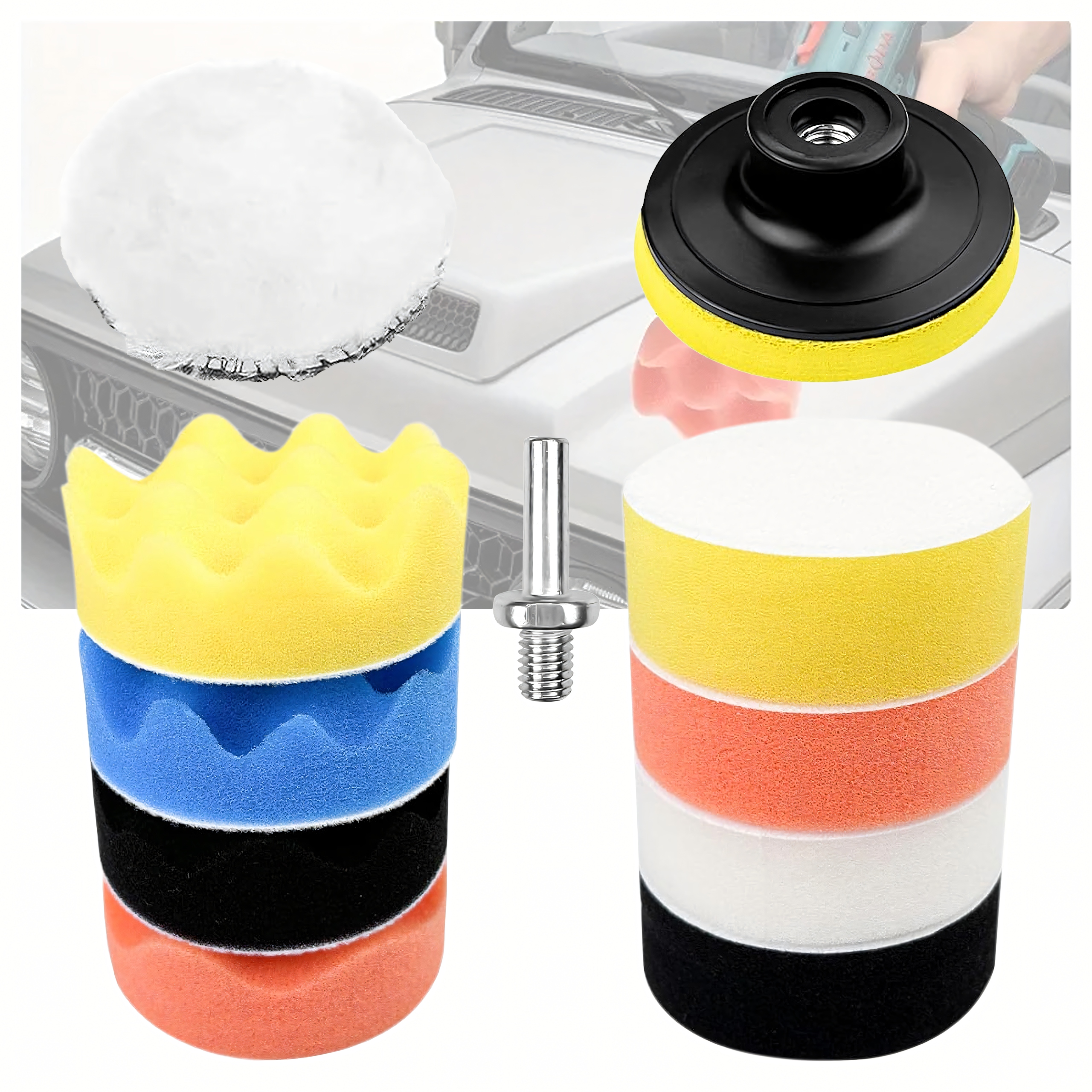 Zestaw nakładek do polerki Gąbki Pady na Wiertarkę Polerkę do Polerowania