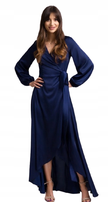 Swing Modrá Obálková Šaty Se Zavazováním 38 J2 M