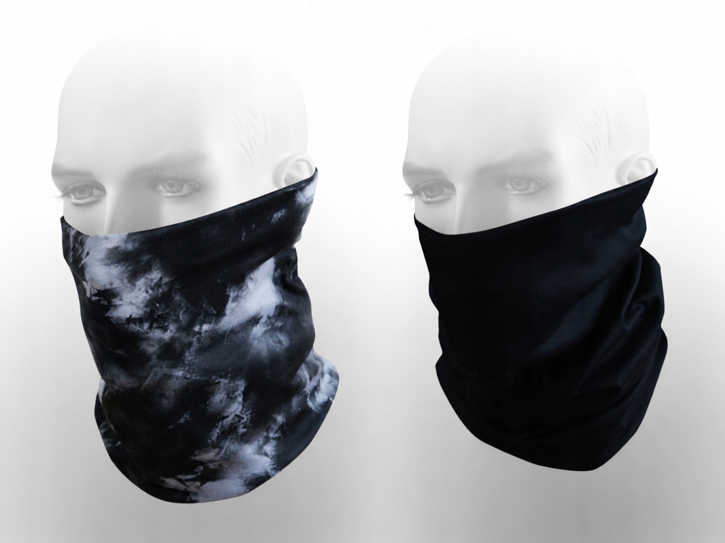 Komin wielofunkcyjny sportowy komplet 2 szt wielokolorowy i czarny bandana