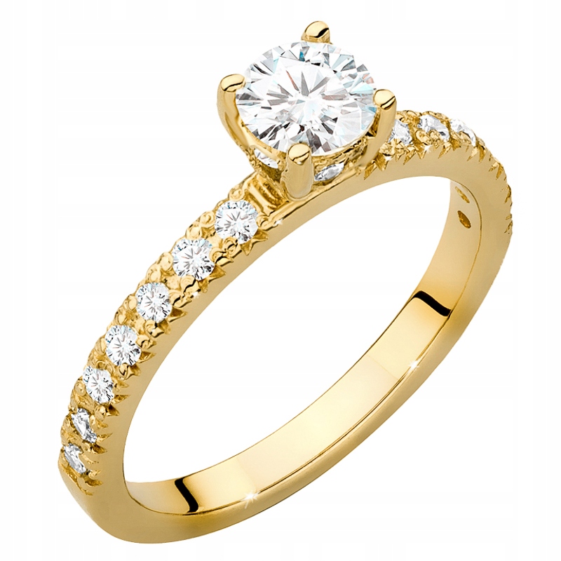Zlatý Prstýnek ryzosti 585 s Brilianty 0,74 ct 14k