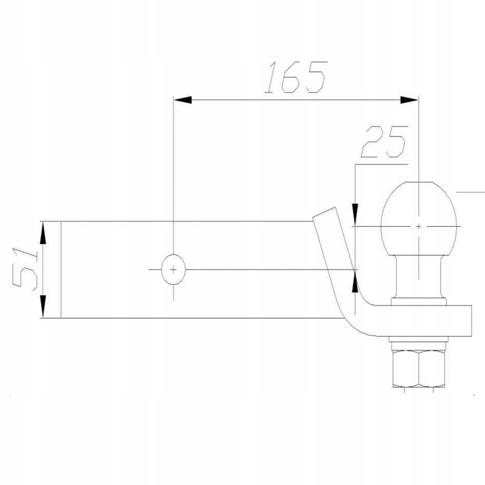 буксирувальний гак США 51X51 GMC Silverado II (+25 мм) виділений Промінь немає