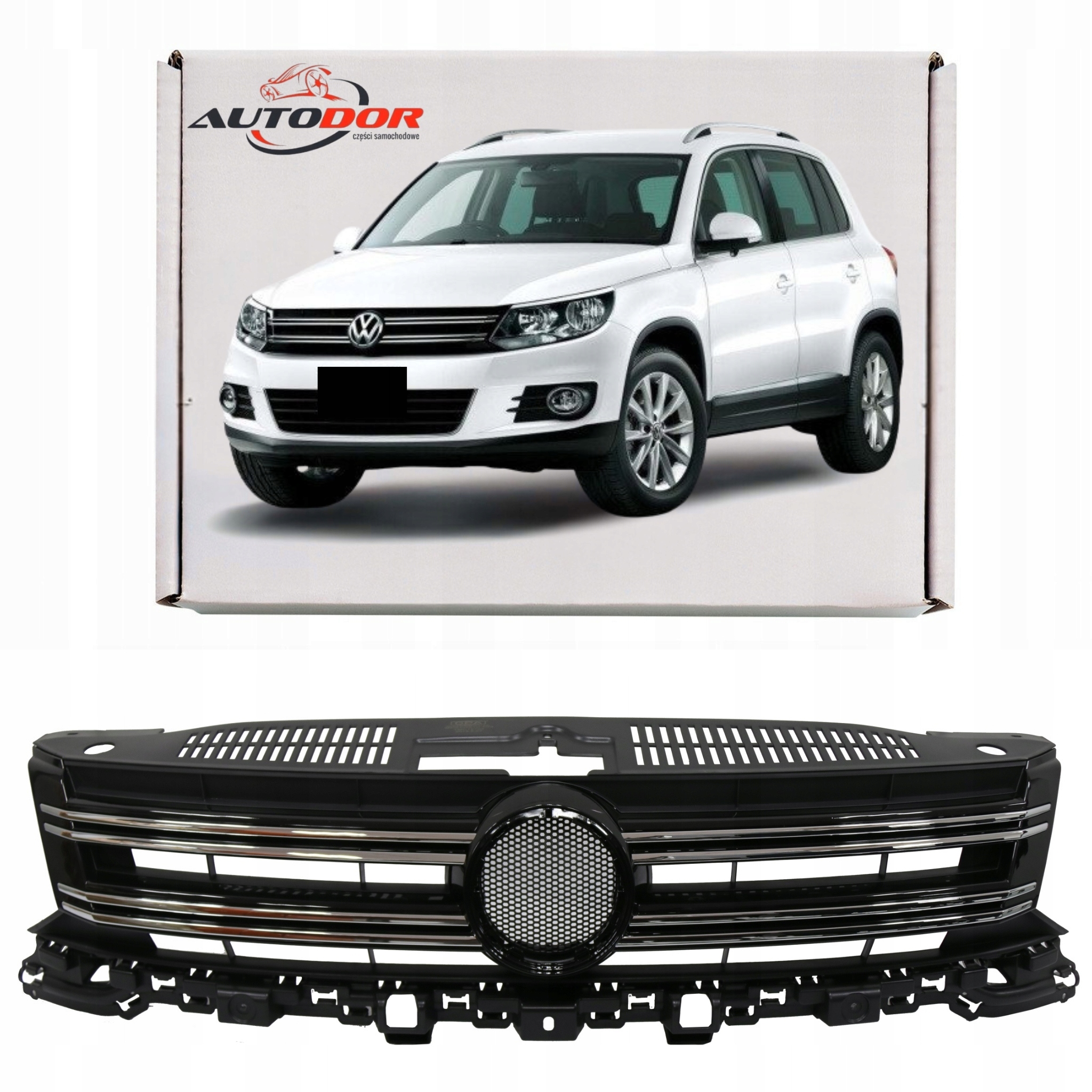 Vw Tiguan I 5N Fl 2011- Mřížka Maska Středová Černá Chrom 5N0853651J