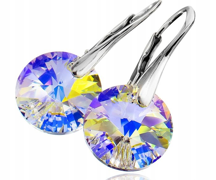 Akce Krystaly náušnice Aurora Crystal stříbro