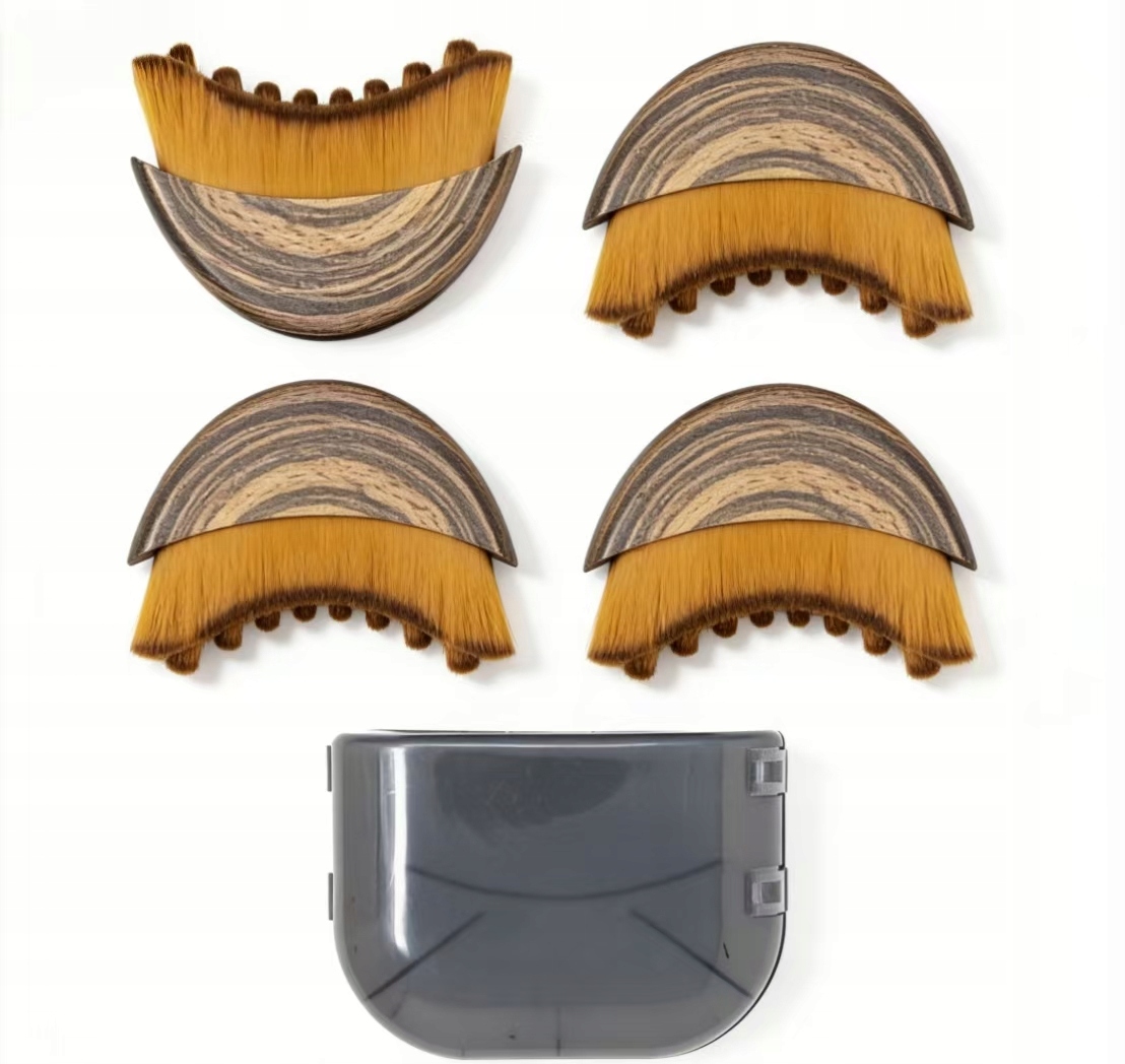 Sada 4 masážních kartáčků na obličej a krk pro lymfodrenáž a masáž