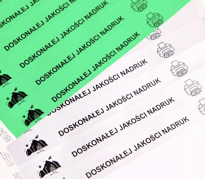 OPASKI NA RĘKĘ TYVEK IMPREZA DYSKOTEKA EVENT 1500 SZT. Z NADRUKIEM 19MM Szerokość produktu 1.9 cm