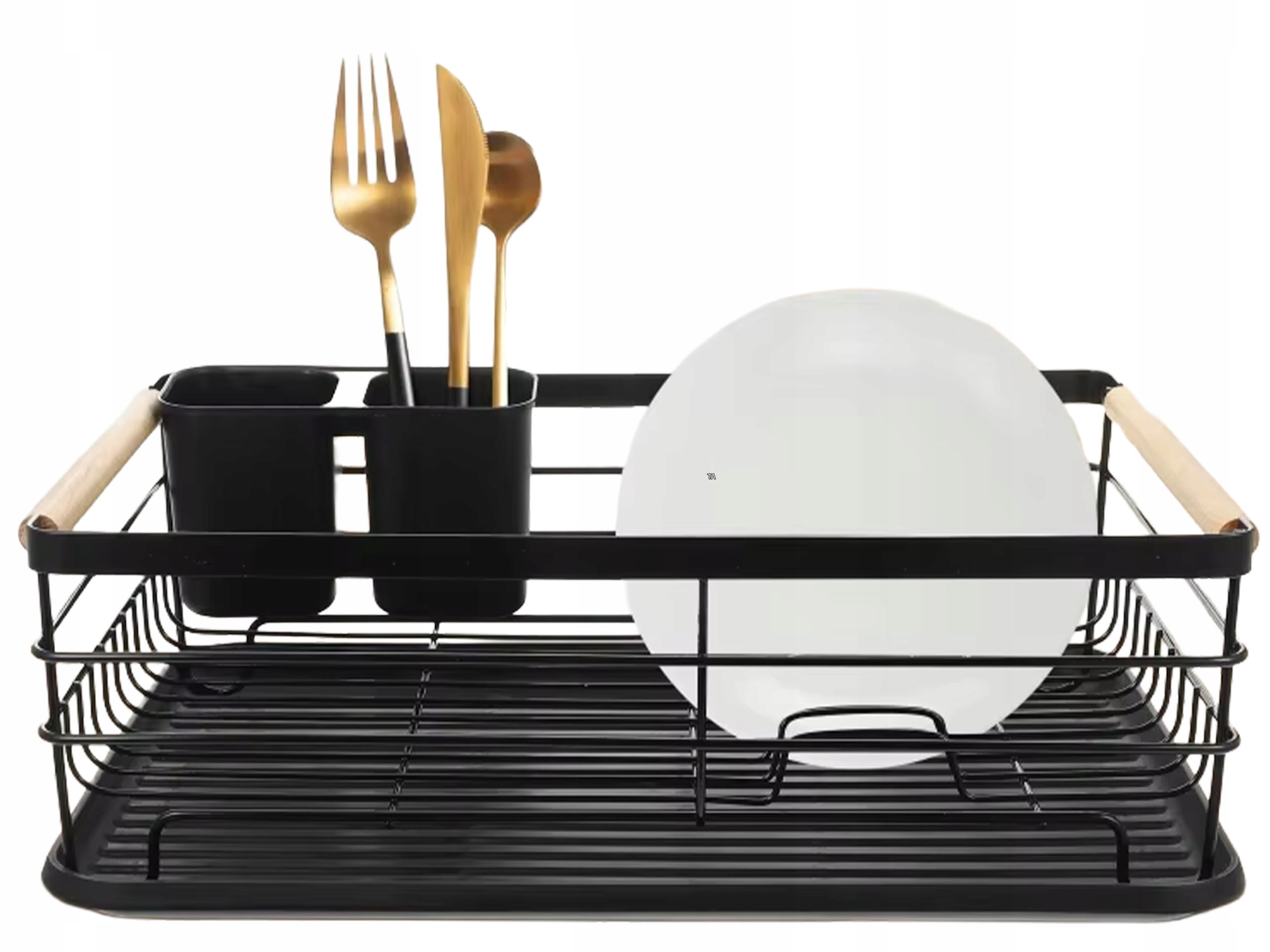 Levně Sušička odkapávačů na nádobí Stojící umění černá plastová XXL