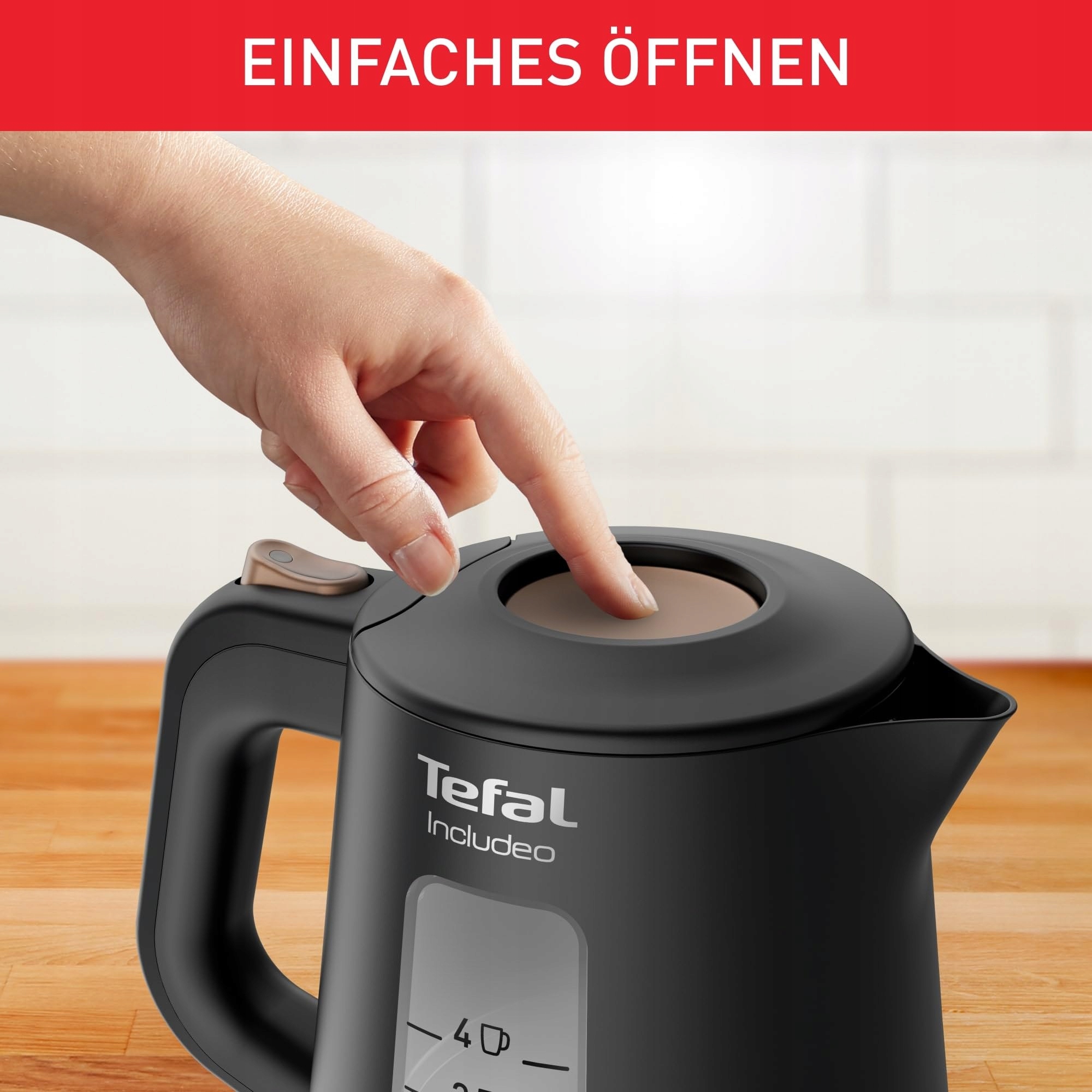 TEFAL 1L Electric Kettle, Non-Slip Handle, Rotating Base, Filter, 2400W — miniatura 4
