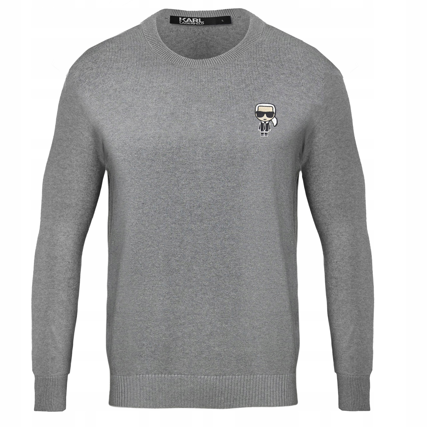 Karl Lagerfeld sweter Szary okrągły 655013-524399-990 rozmiar L