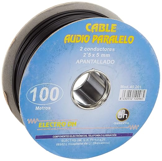 Paralelní audio kabel, gumový, stíněný, 100 m Sanfor 85104