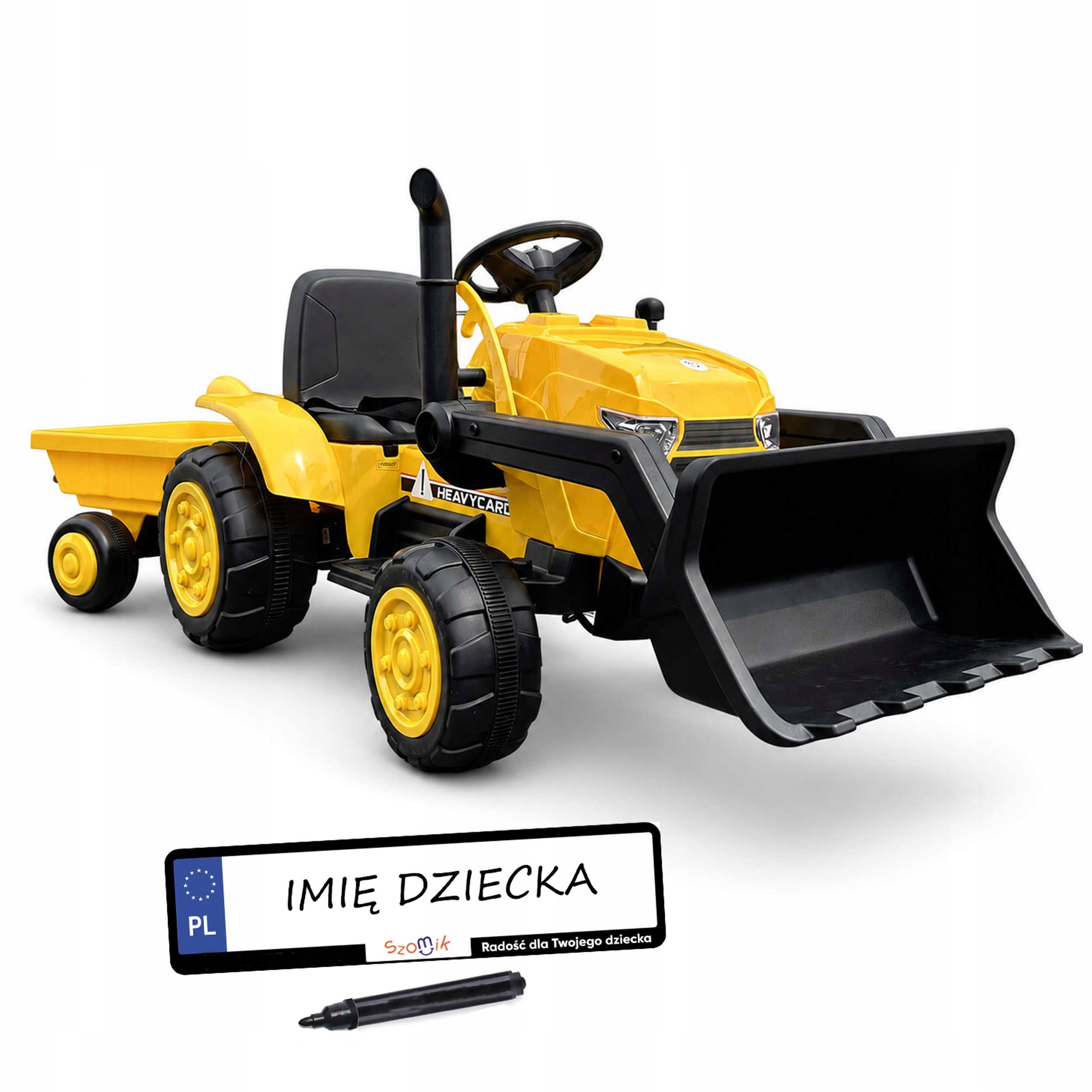 Traktor na Akumulator Dla Dzieci Przyczepka Spych Pilot 2.4 g