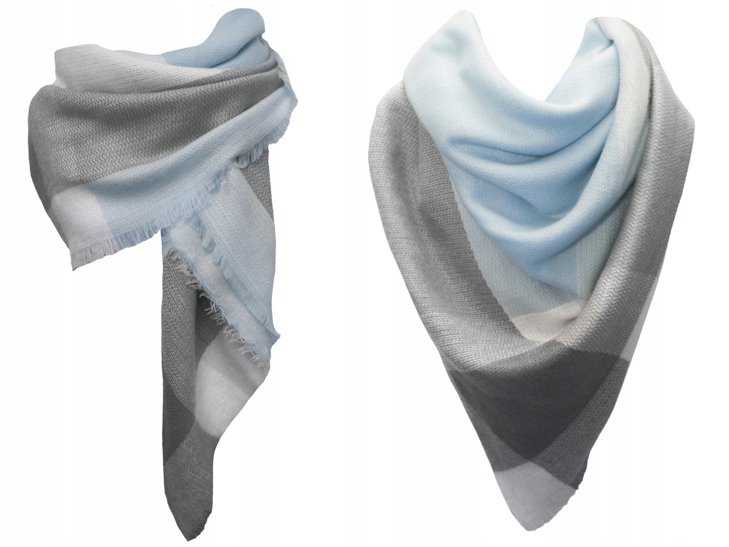 

Chusta Gruba szal Krata pastele Z Szarością