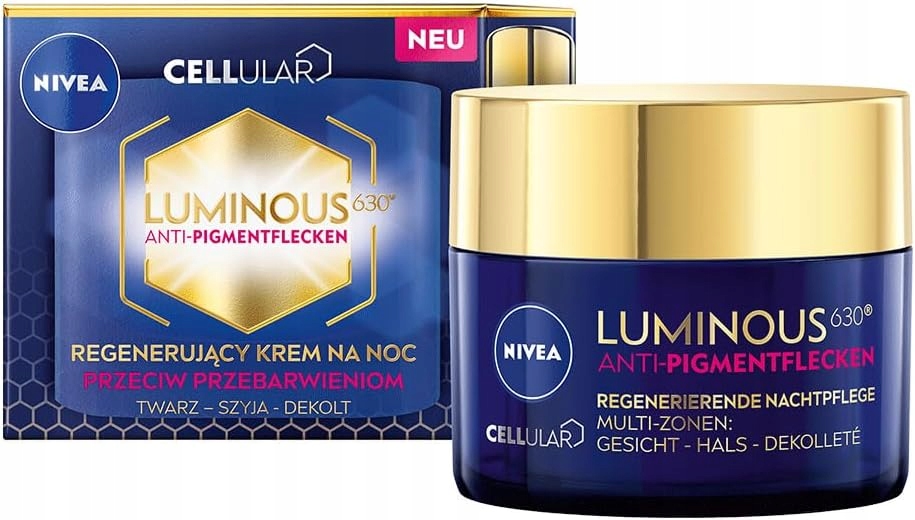 Nivea Cellular Luminous 630 noční krém regenerující pigmentové skvrny na obličeji