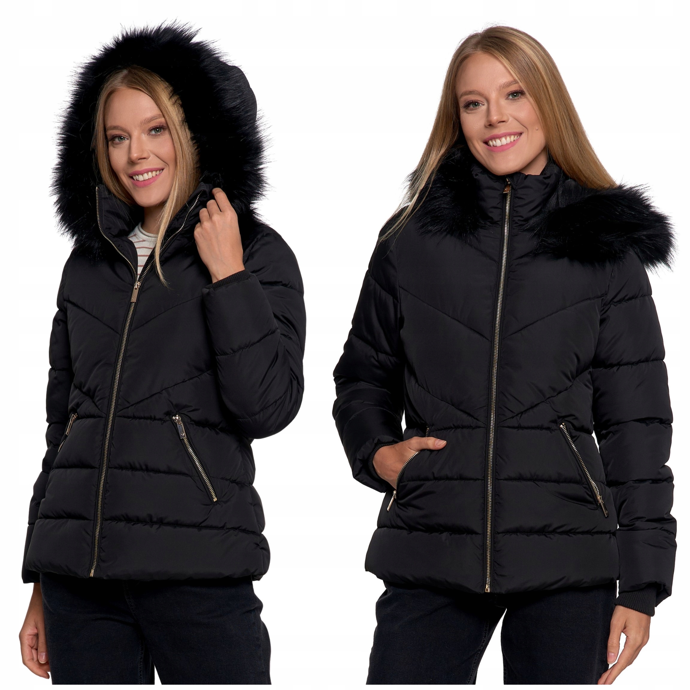 Dámská Prošívaná Bunda S Kapucí A Kožešinou Na Podzim Pohodlná Moraj L