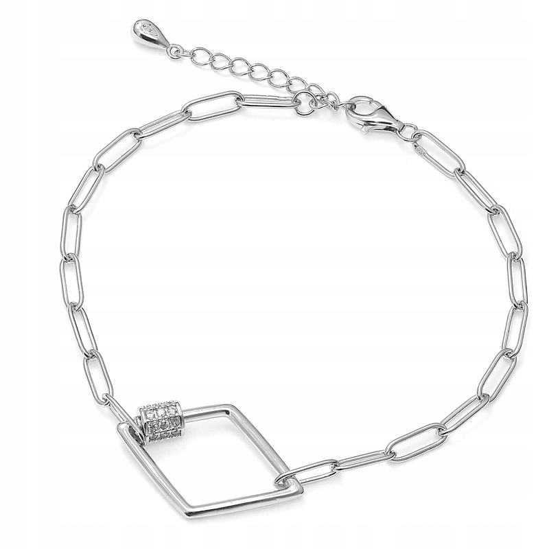 Stříbrný náramek s přívěskem romb Ag 925 B05142