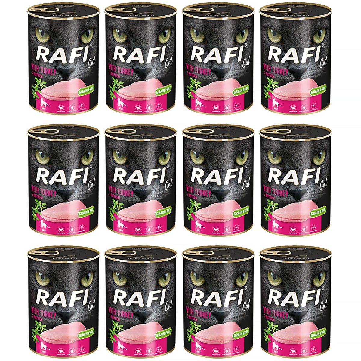 Levně Vlhké krmivo Rafi krůta pro kočky 12 x 400 g