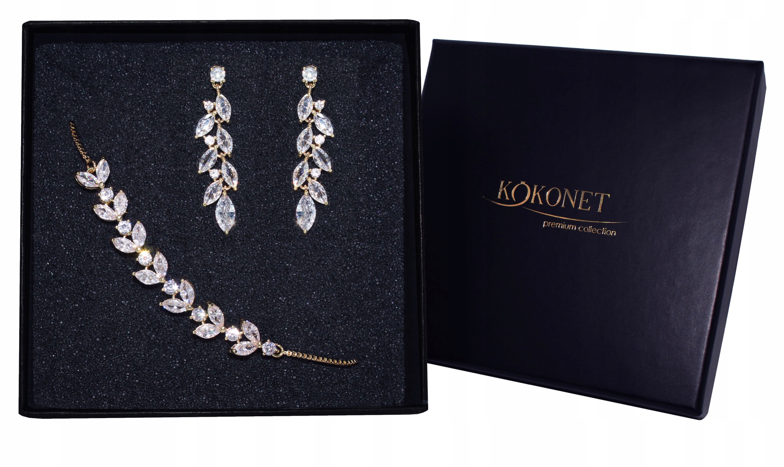 sada Zlatých šperků boho glamur náušnice náramek regulace dárek