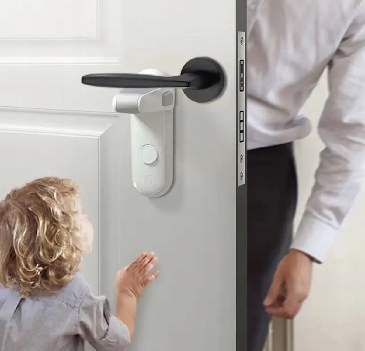 BLOKADA KLAMKI OKNA DRZWI SZUFLAD ZABEZPIECZENIE Kolor biel