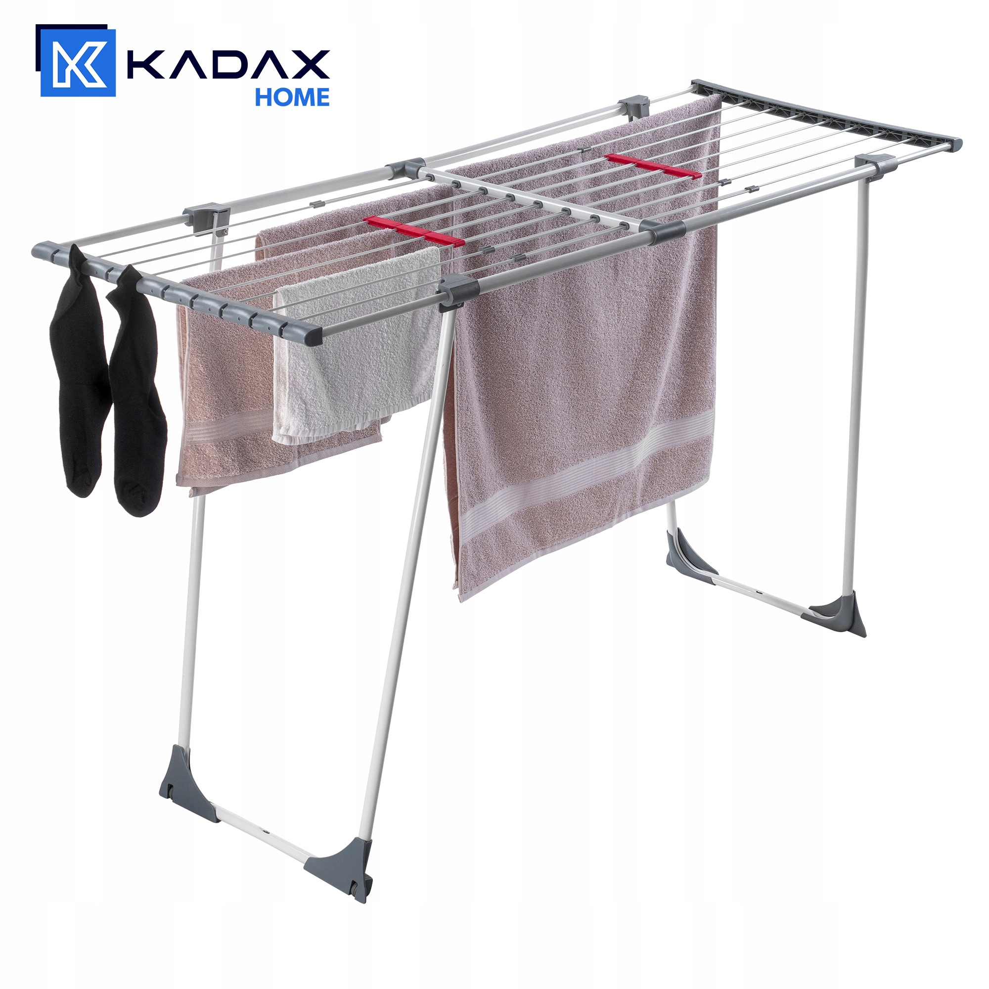 SUSZARKA NA PRANIE STOJĄCA TELESKOPOWA STABILNA 196cm DO UBRAŃ NA BIELIZNĘ Głębokość produktu 55 cm