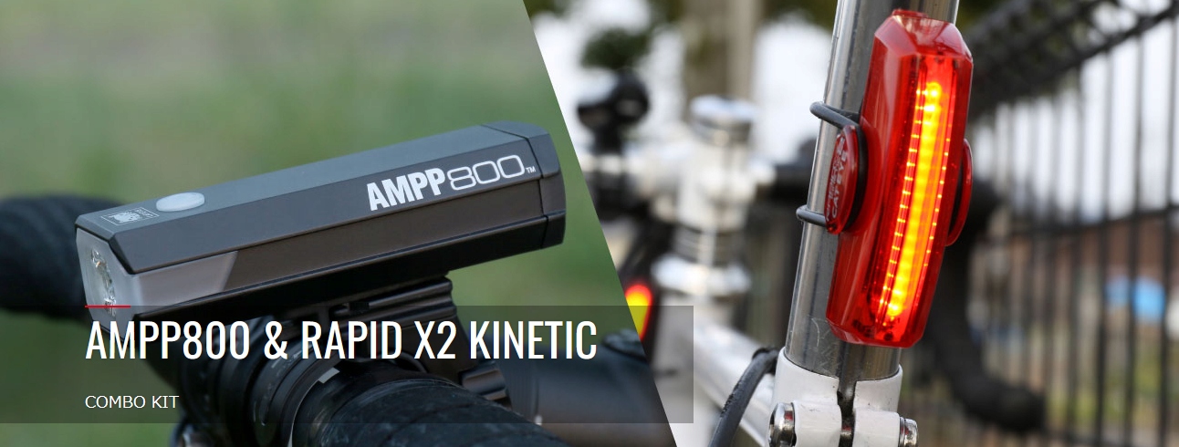 Zestaw lampek CATEYE AMPP 800 / Kinetic X2 USB Zasilanie USB