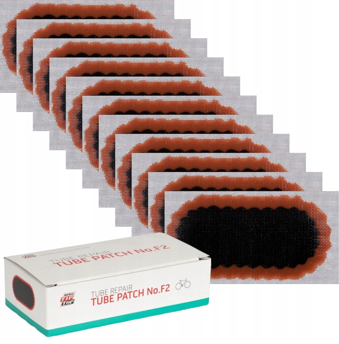 Łatki do napraw dętek owalne Nr F2 50x25 mm 10 szt. Rema Tiptop