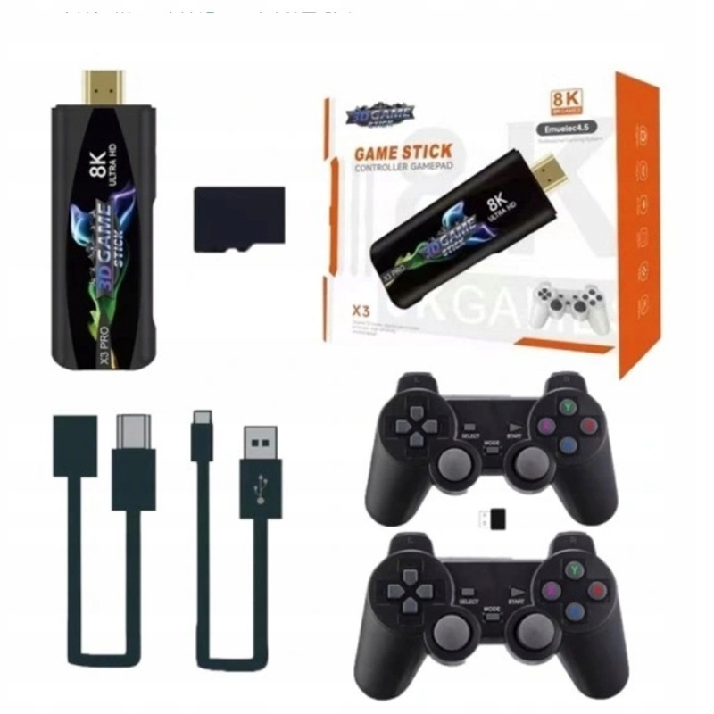 Konsola Retro X3 Pro HDMI Game Stick 64 GB 40tyś gier 8K polskie menu