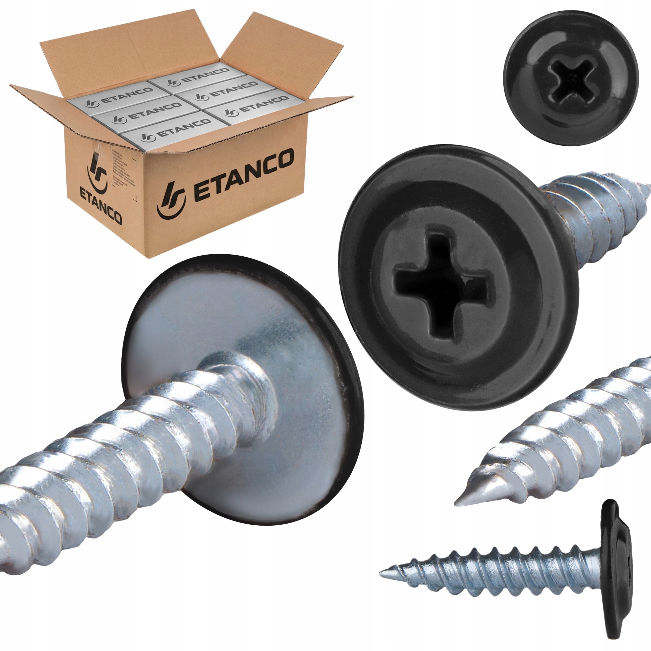 Podložkové skrutky do dreva 4,2 x 19 mm Ral 9005 2000 ks Etanco Gm-s