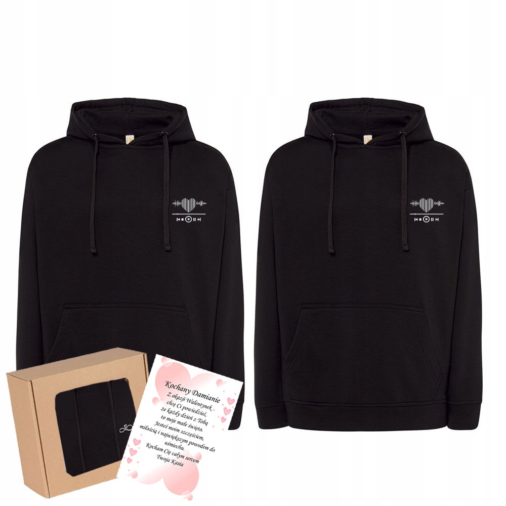 Mikiny Pro Páry S Výšivkou Přehrávač Hudby Hudba Dárek Den Žen 2KS