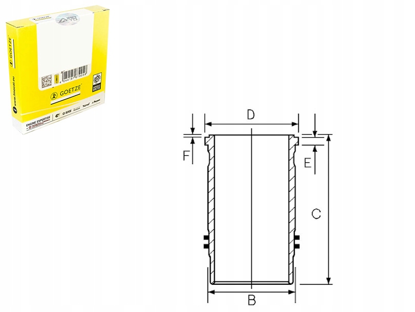 TULEJA CYLINDRA VOLVO B6 FL FL6 D6A180-TD63ES 09.85- GOETZE
