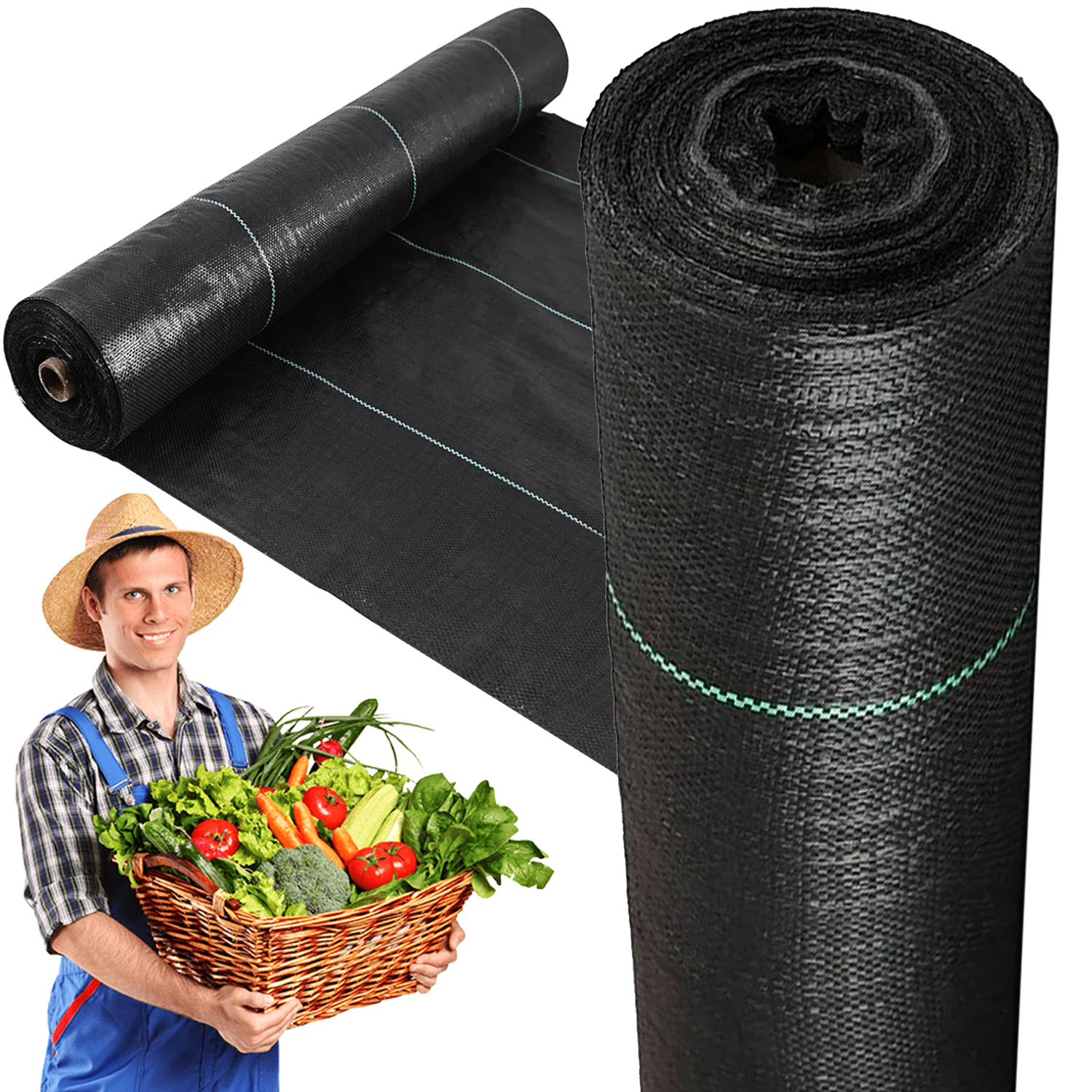 Agrowłóknina 1,6m x 50m 130g/m Agrotkanina Czarna Mata Uv Antychwastowa 160