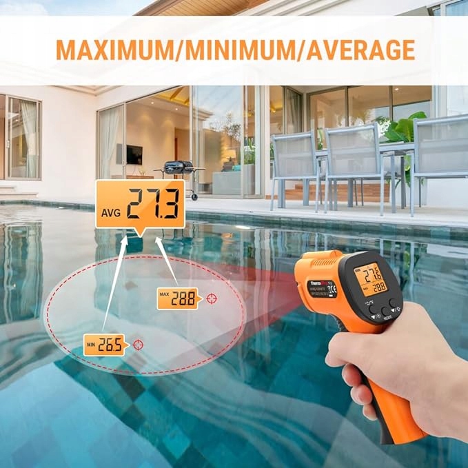 Pirometr ThermoPro TP30, termometr na podczerwień, laserowy miernik temp... Stan opakowania oryginalne