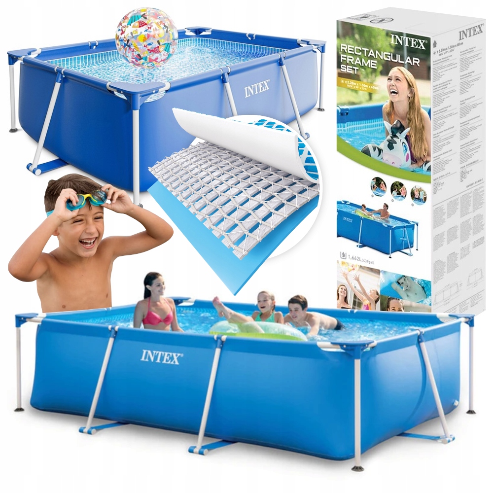 INTEX DUŻY BASEN STELAZOWY OGRODOWY PROSTOKĄTNY (INTEX DUŻY BASEN