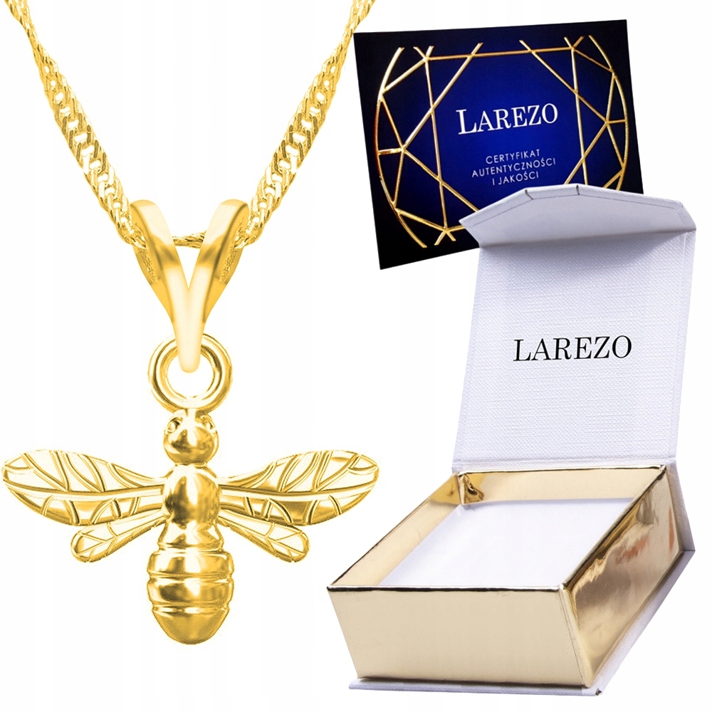 Zlatý náhrdelník 925 s včelkou a hmyzem Zlatá včela Pozlacený 24K