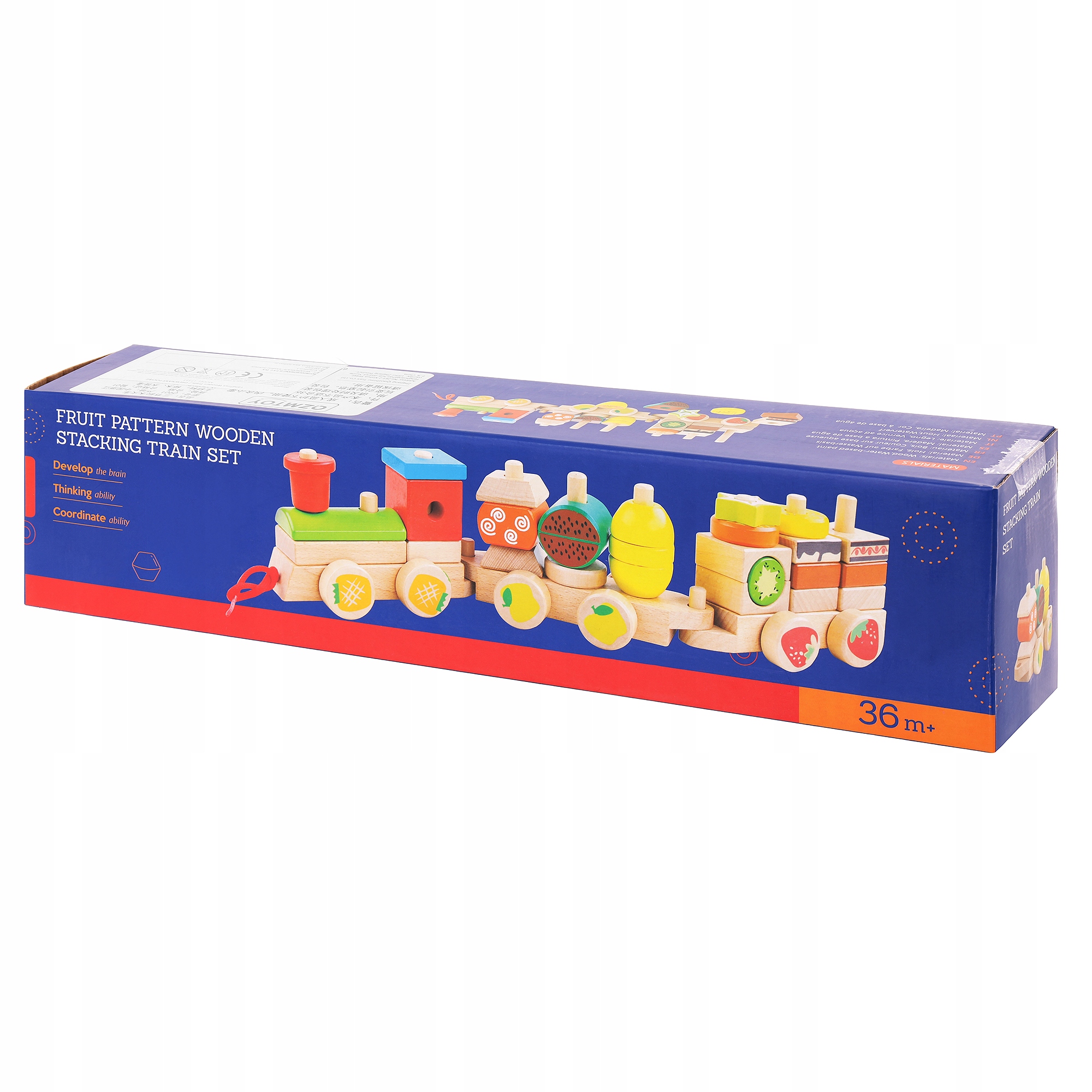 LT333 DREWNIANY POCIĄG Z KLOCKAMI WAGONAMI 30el Liczba wagonów 2