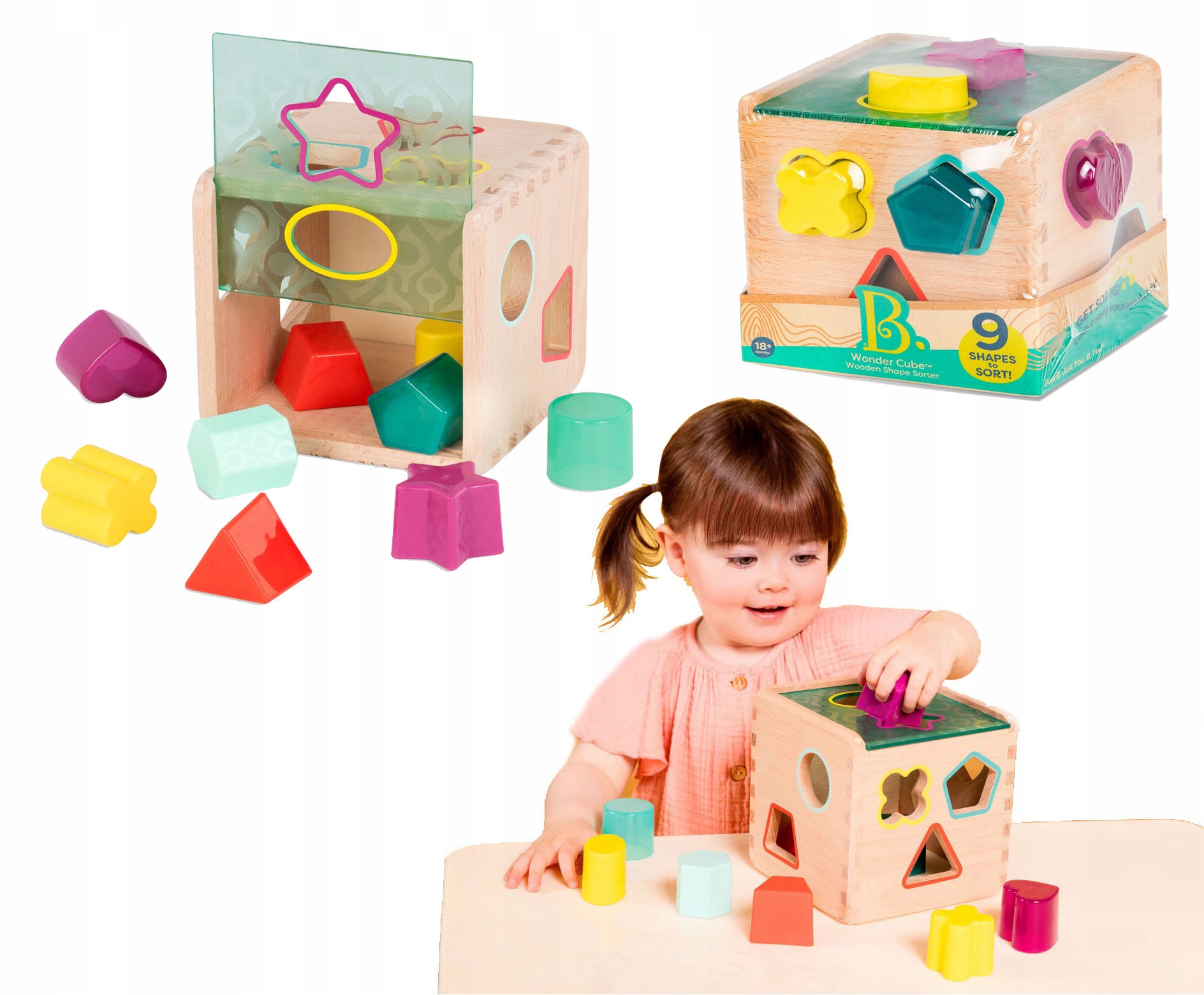 

B.toys Drewniana Kostka Sorter Kształtów Kolorów