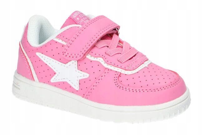 Buty sportowe dla dziewczynki różowe na rzepy i stylowe roz. 22