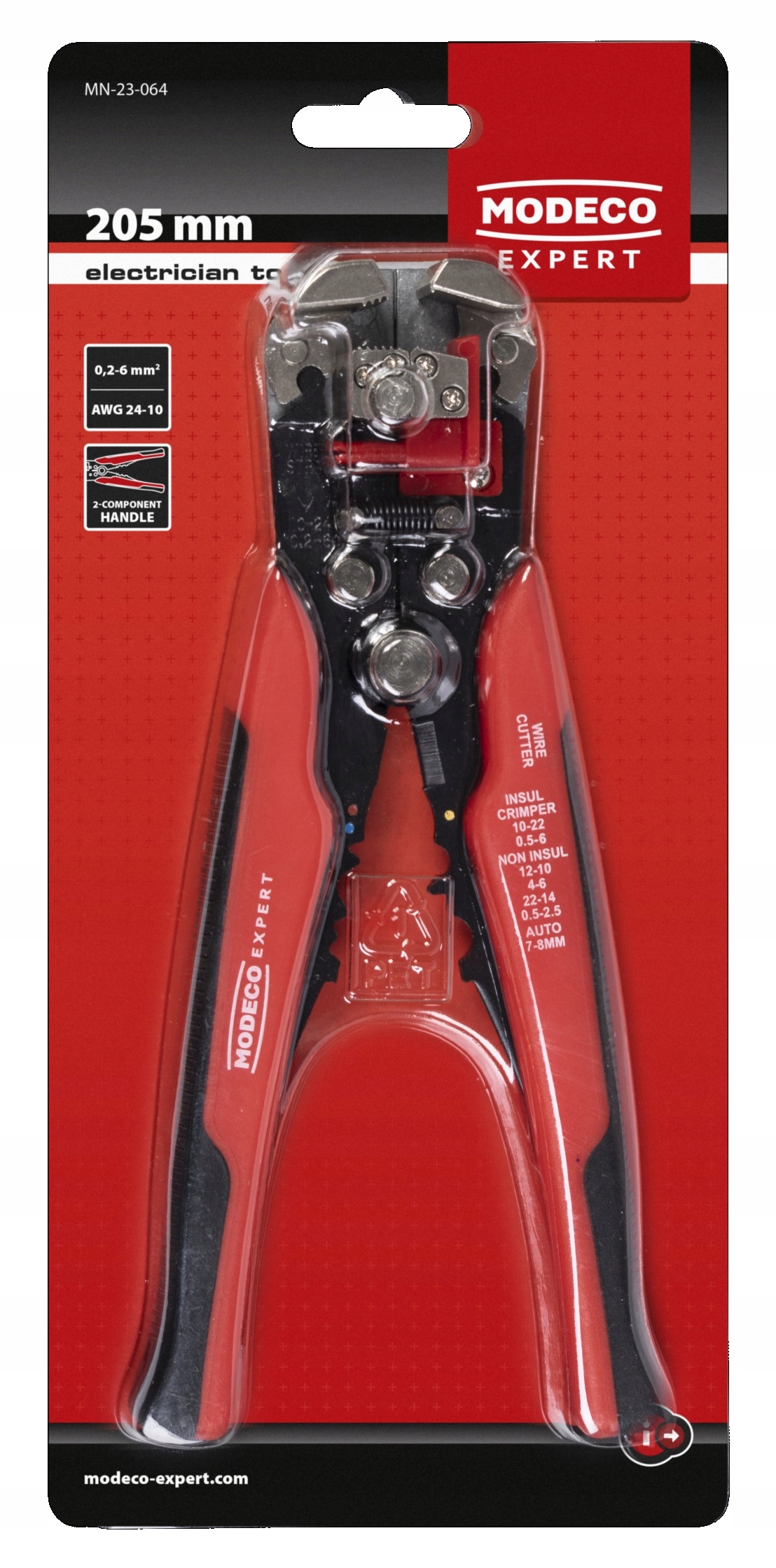 Automatyczny ściągacz izolacji 180 mm 0,2-6mm² 3w1 Marka Modeco