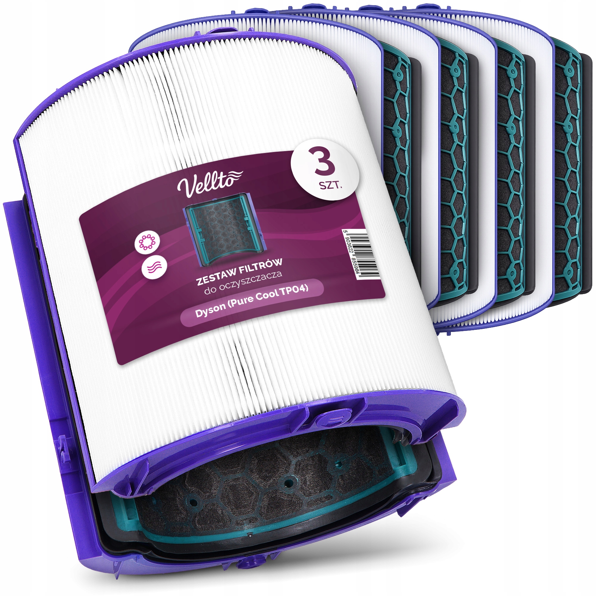 3x Filtr do čističky vzduchu Dyson Hot+ Cool TP04 DP04 HP04 Ua-v