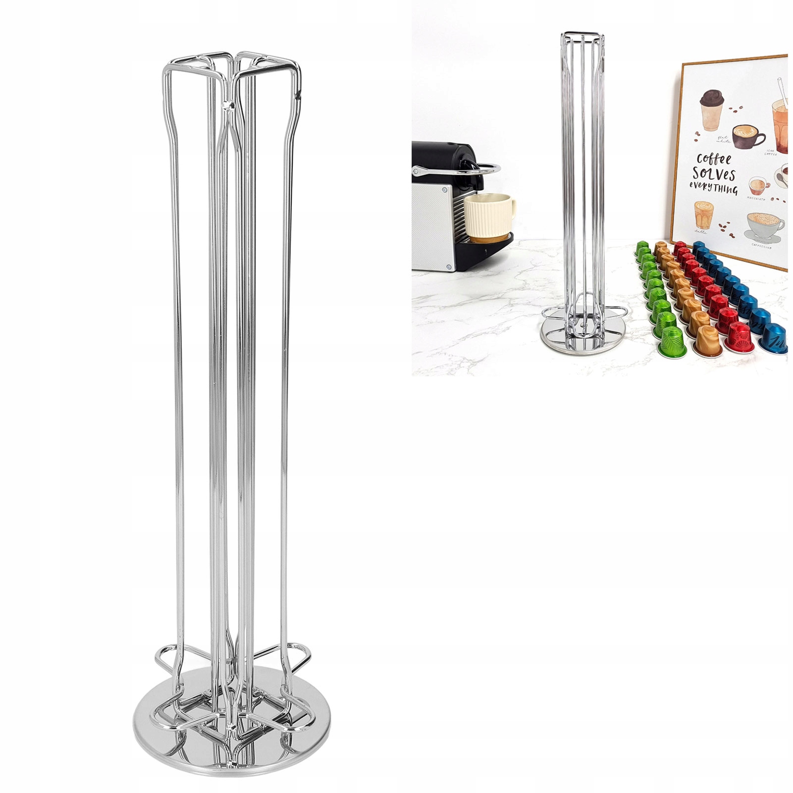 Levně Exzact Stojan na kapsle Nespresso na kávu 40ks otočný