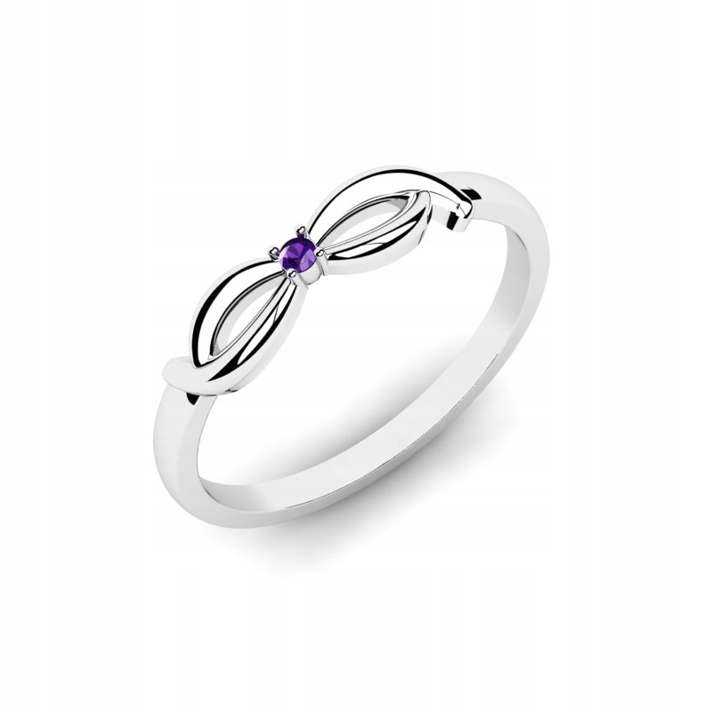 

Pierścionek Białe Złoto Z Fioletową CYRKONIĄ14KR