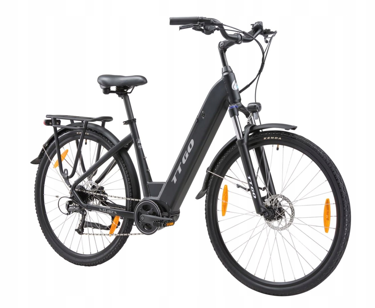 Rower elektryczny miejski Ttgo 28'' 250W 20Ah Zasięg 120KM Prędkość 25km/h Czarny dla dorosłych