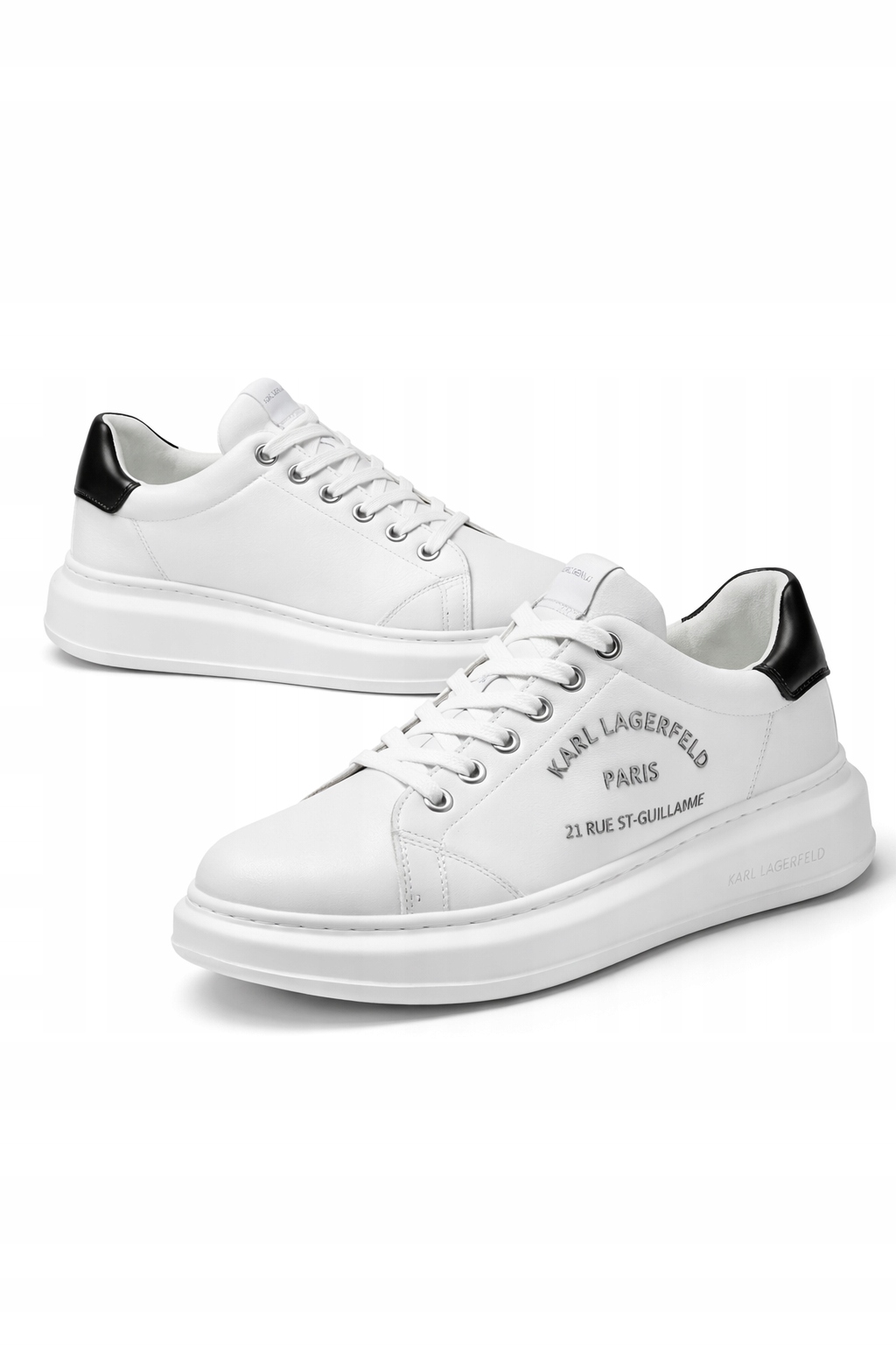 Karl Lagerfeld Bílé Sportovní Boty S Černým Zadním Dílem 42 I4C