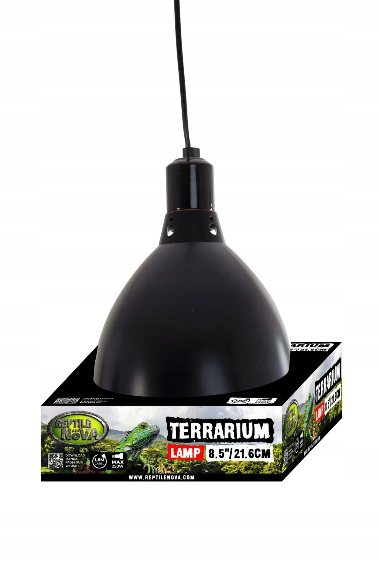 Levně Stínidlo s reflektorem Reptile Nova 8,5" (21,6 cm) keramická objímka E27