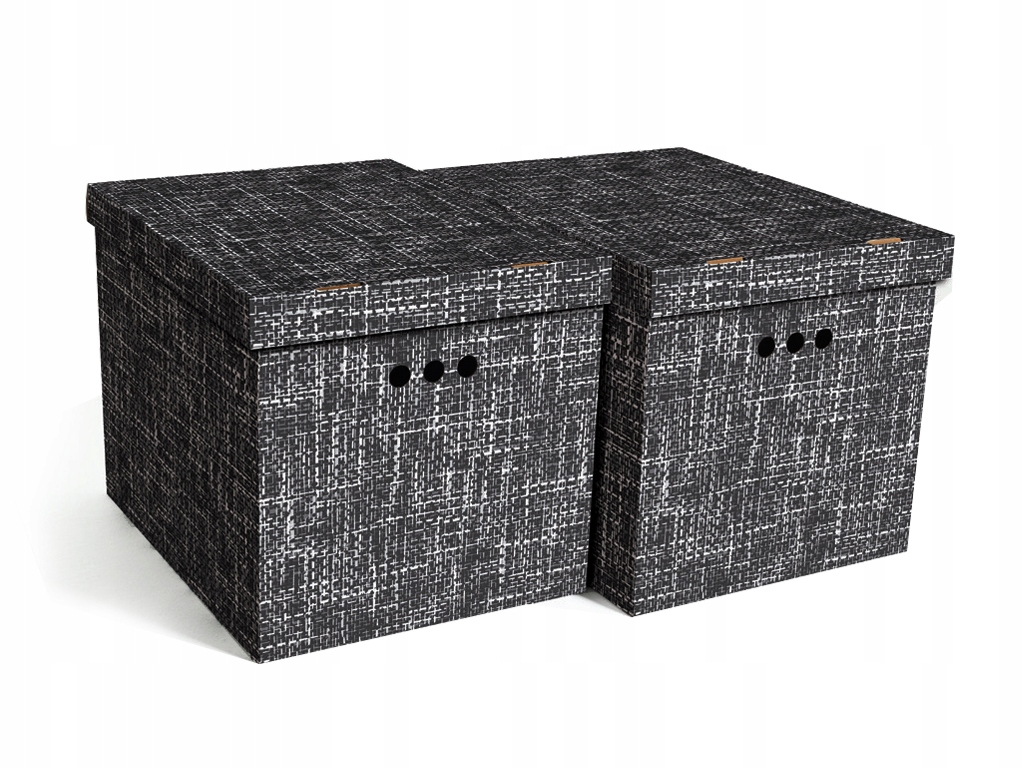 

Pudełko Dekoracyjne karton 2szt Textile czarne XL